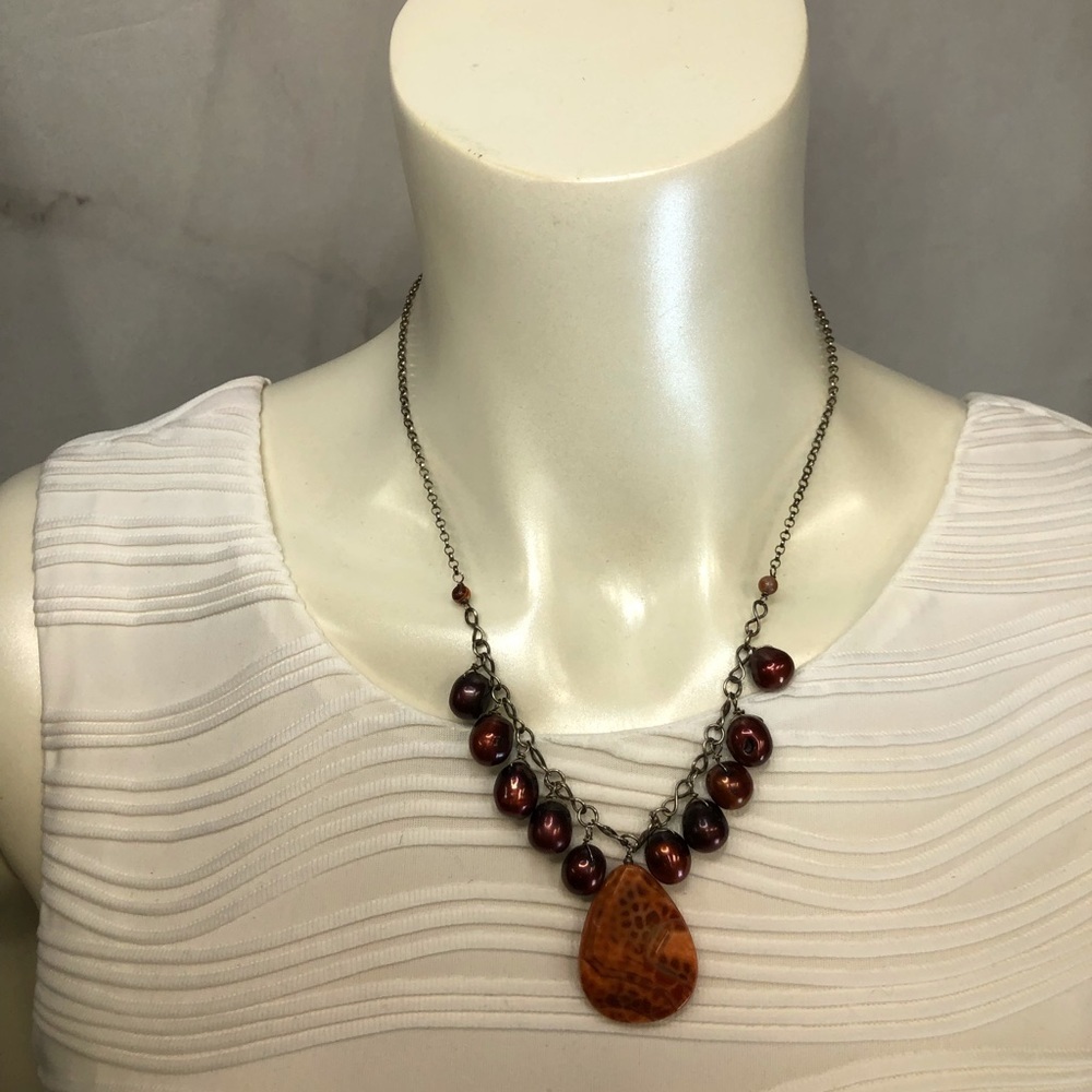 Coral Necklace and Bracelet Set - Picture 6 of 8